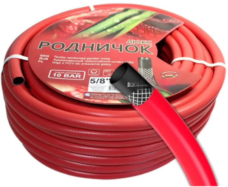 Поливочный шланг Родничок Люкс красный Ø5/8